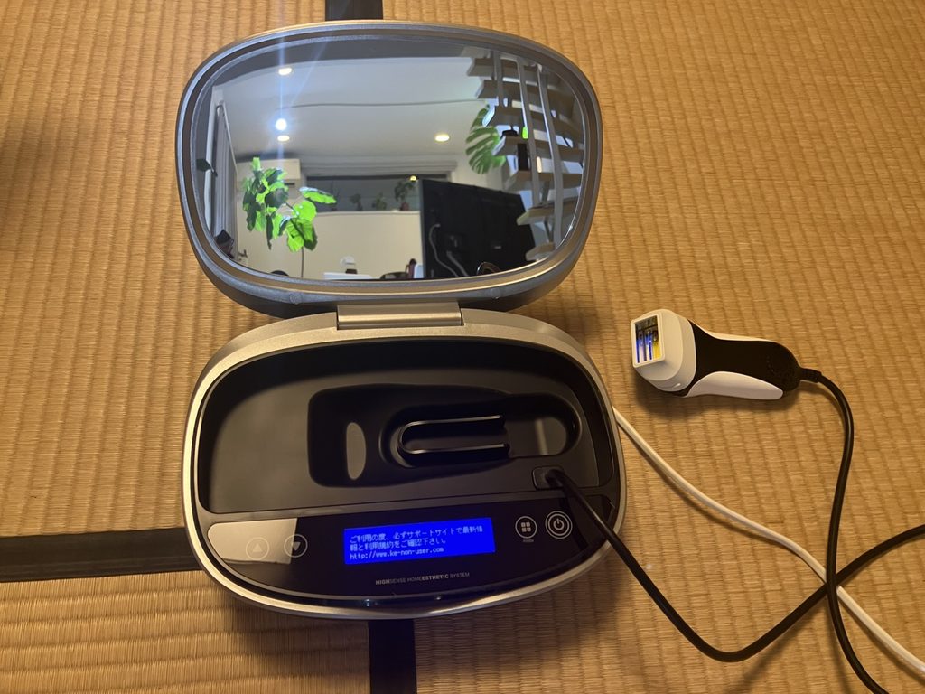 初回照射で実際に使用したケノン Ver.8.7とハンドピース